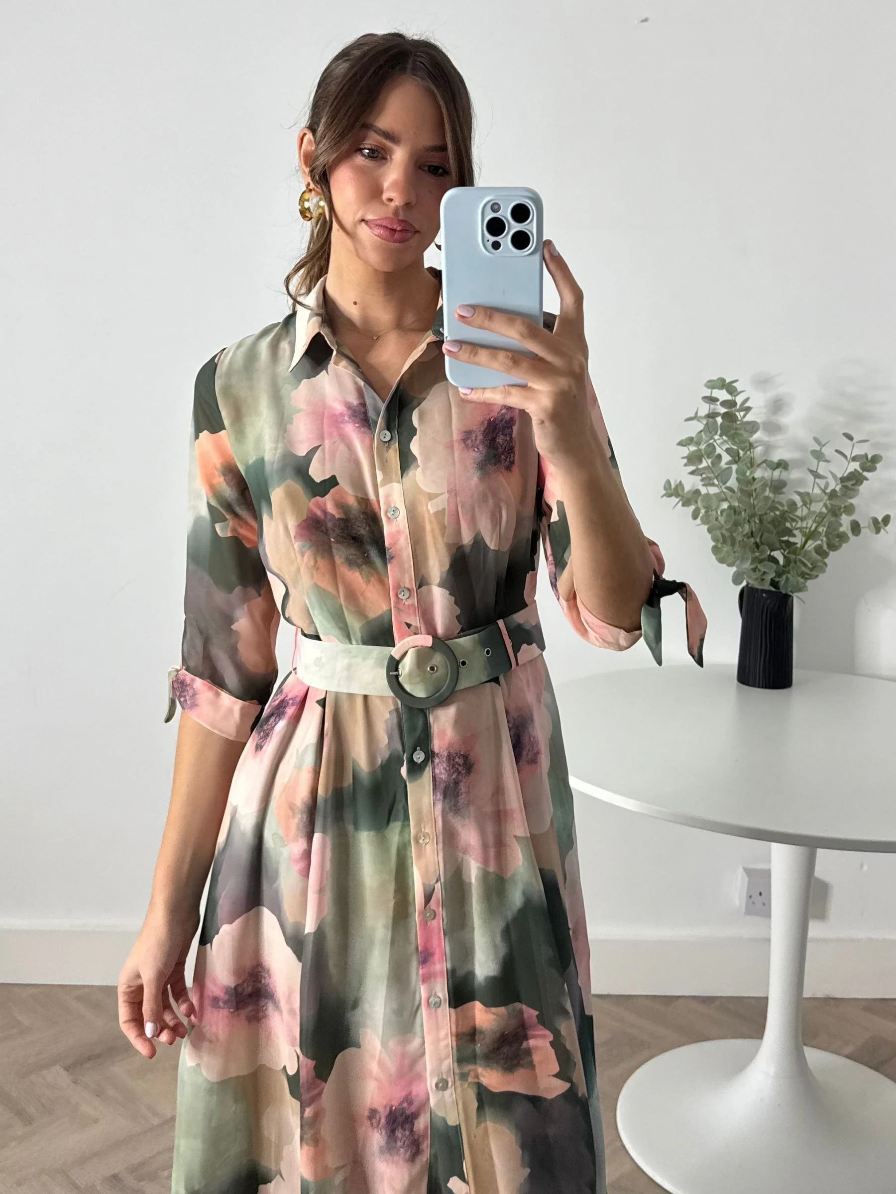 Roze - Style Cheat - Daphne overhemdjurk met riem