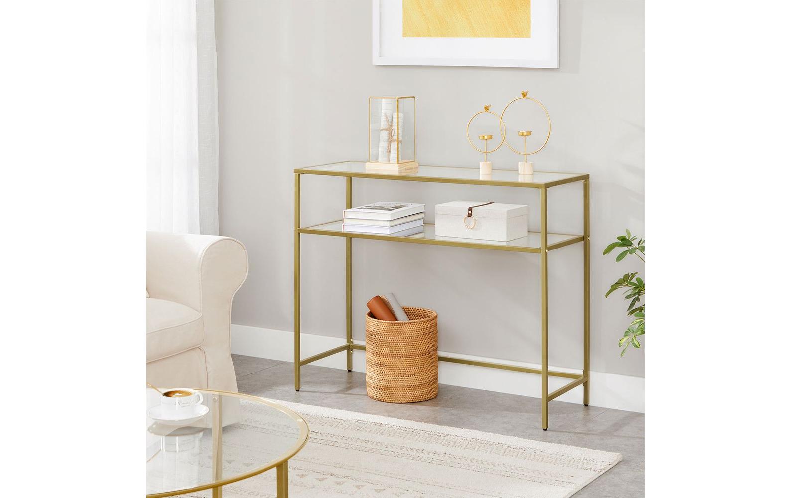 Konsolentisch 100 x 35 x 80 cm, GoldTV-Tisch