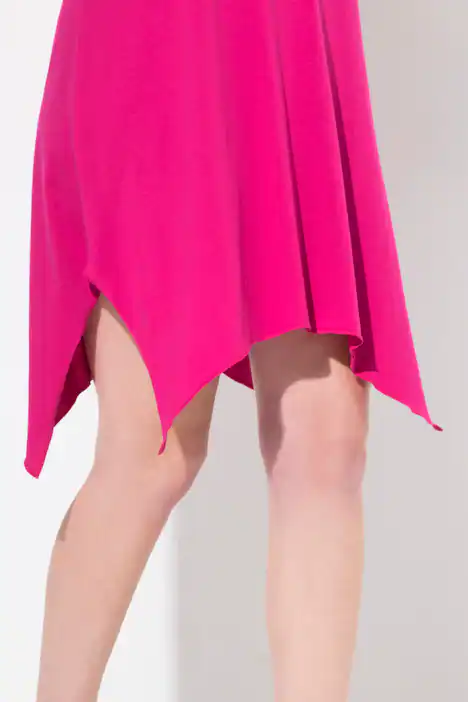 TRUYOU Nachthemd, Zipfelsaum, Rundhals, ärmellos, fuchsia