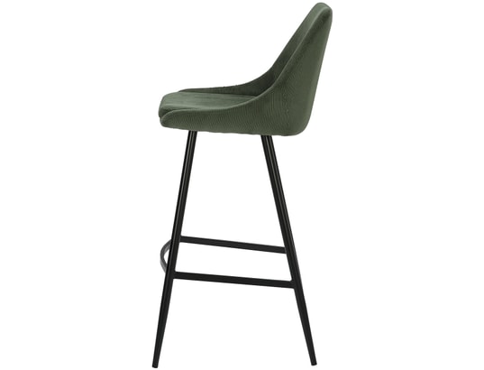 CONCEPT1 - Tabouret de bar Lot de 2 T. Bari vert sapin velours cotelé (bar)