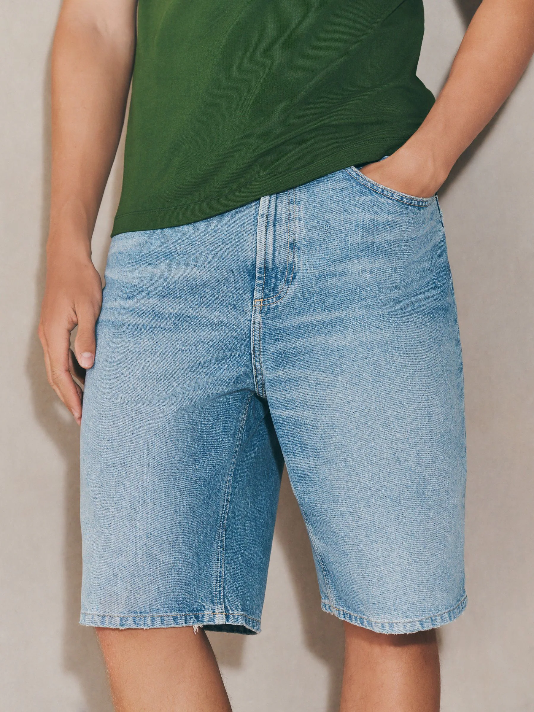 Middenblauw met wassing - EDIT Jort denim shorts