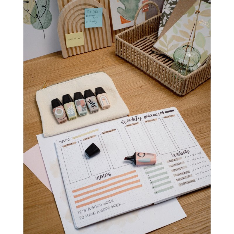 Surligneur Stabilo Boss Nature vibes mini - Etui carton de 6