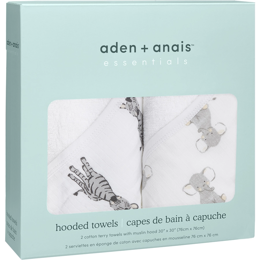 aden + anais™ essentials Kapuzenbadetuch 2er-Pack safari babes