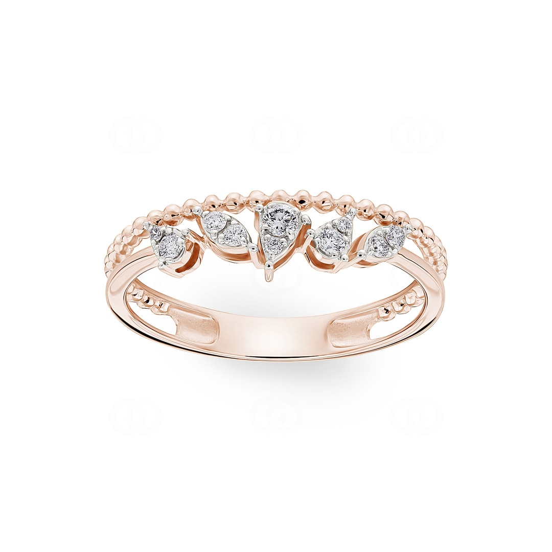 Ring 750/18 K Roségold mit Diamanten 0.12 ct H/si