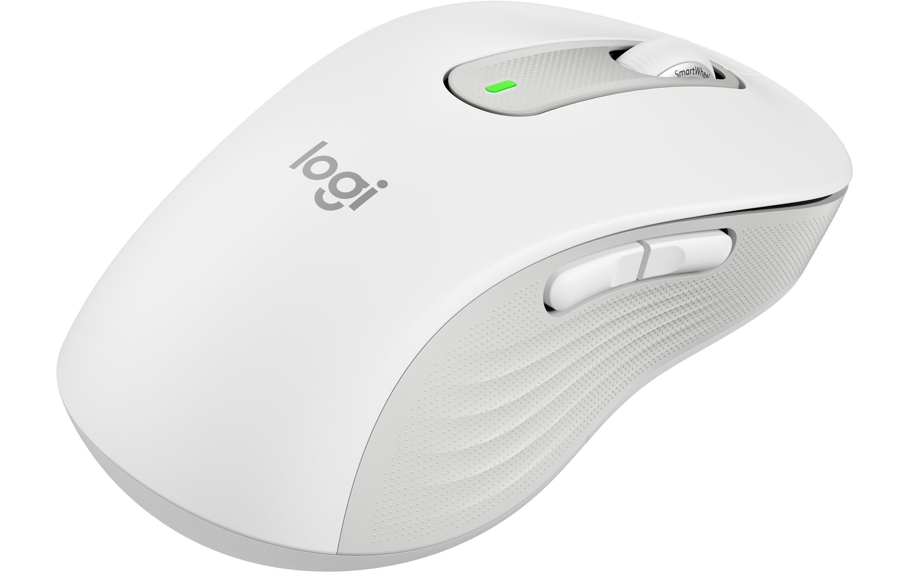 Maus Signature M650 L left WeissPräzise Wireless-Maus mit «Logitech SilentTouch»-Technologie