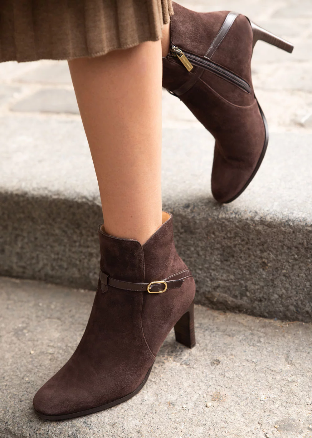BOOTS SAVOIE VELOURS MARRON