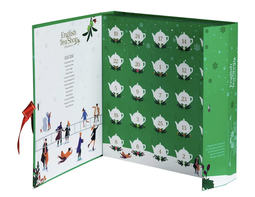(25x25cm) Christmas Tree Tee Adventskalender Bio Pyramiden Teebeutel mit 25 Türchen (58397) - Grün