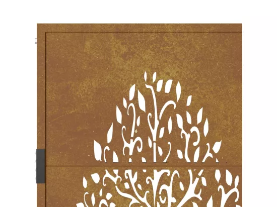 Portail de jardin 105x105 cm acier corten conception de l'arbre