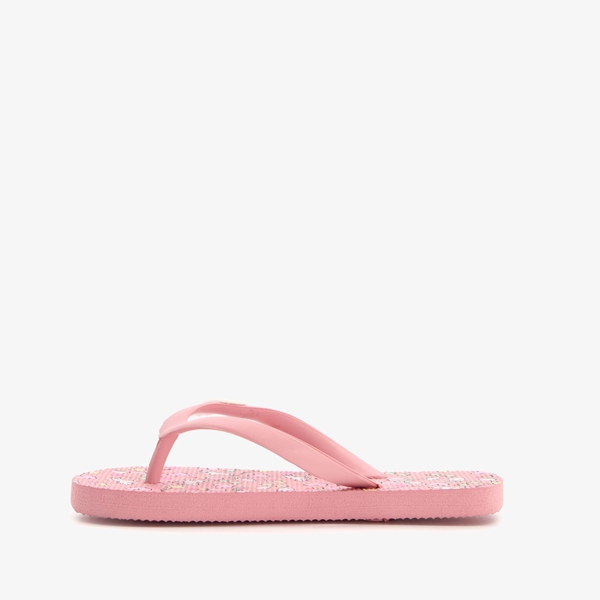 Roze meisjes teenslippers met unicorns