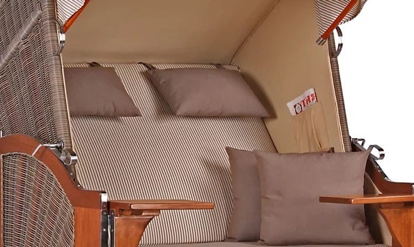 Strandstoel Nordstrand mahonie PE grijs design 510