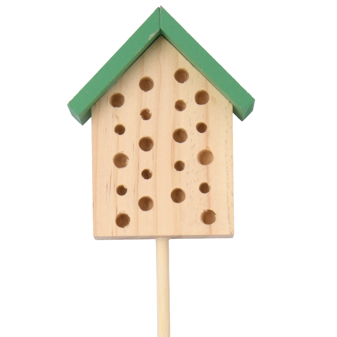 My Home Mini-Insektenhotel mit Stab grün / natur
