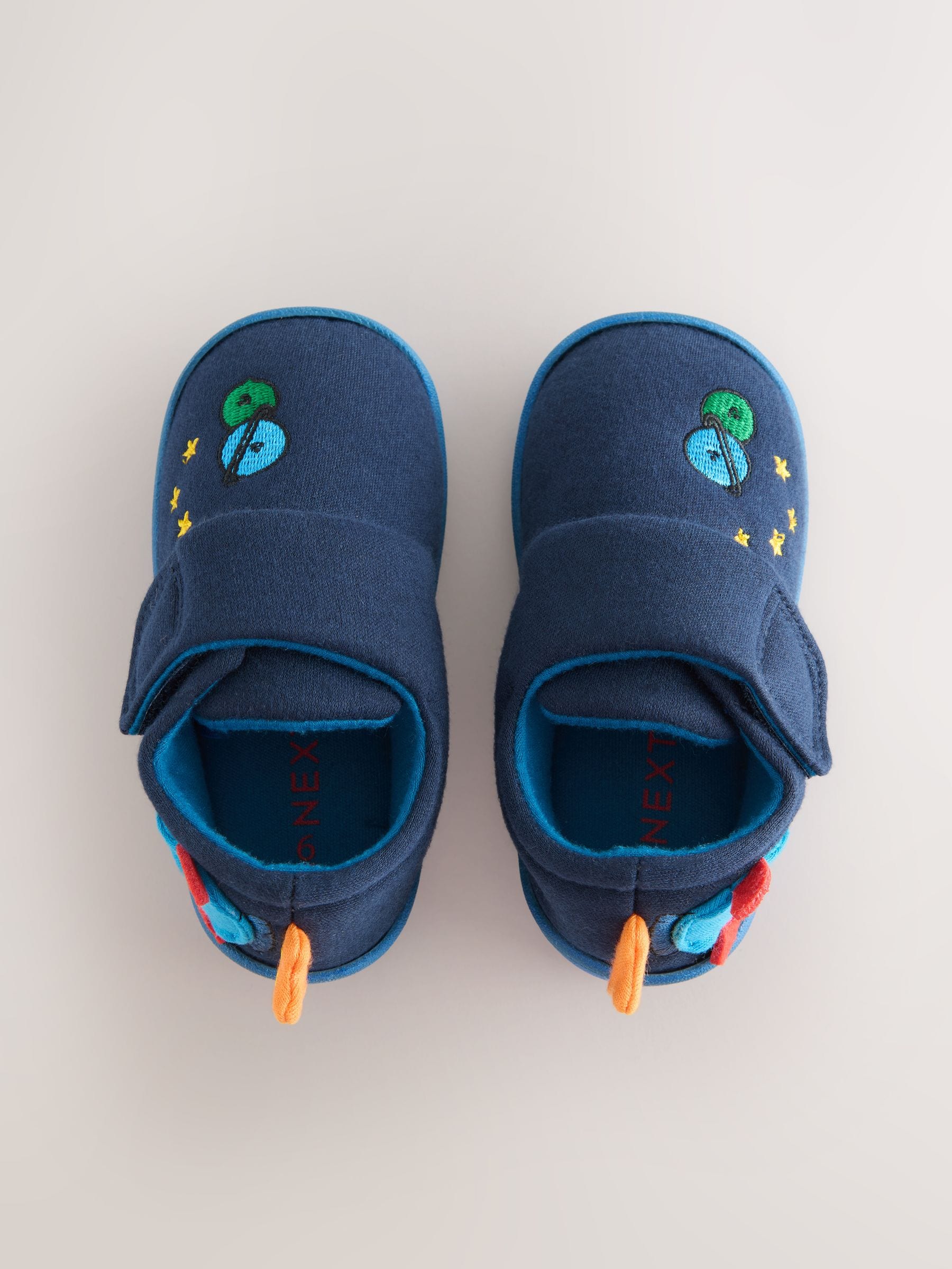 Marineblauw raket - Warm gevoerde pantoffels met kuipzool