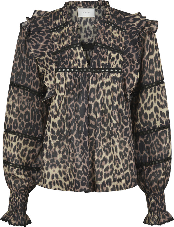 Neo Noir Aurika Leo Voile Blouse Leopard
