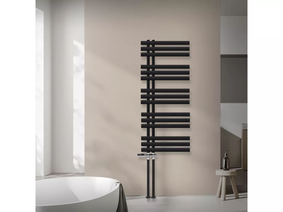Iron EM Radiateur sèche-serviettes salle de bain en acier noir mat 500x1200 mm