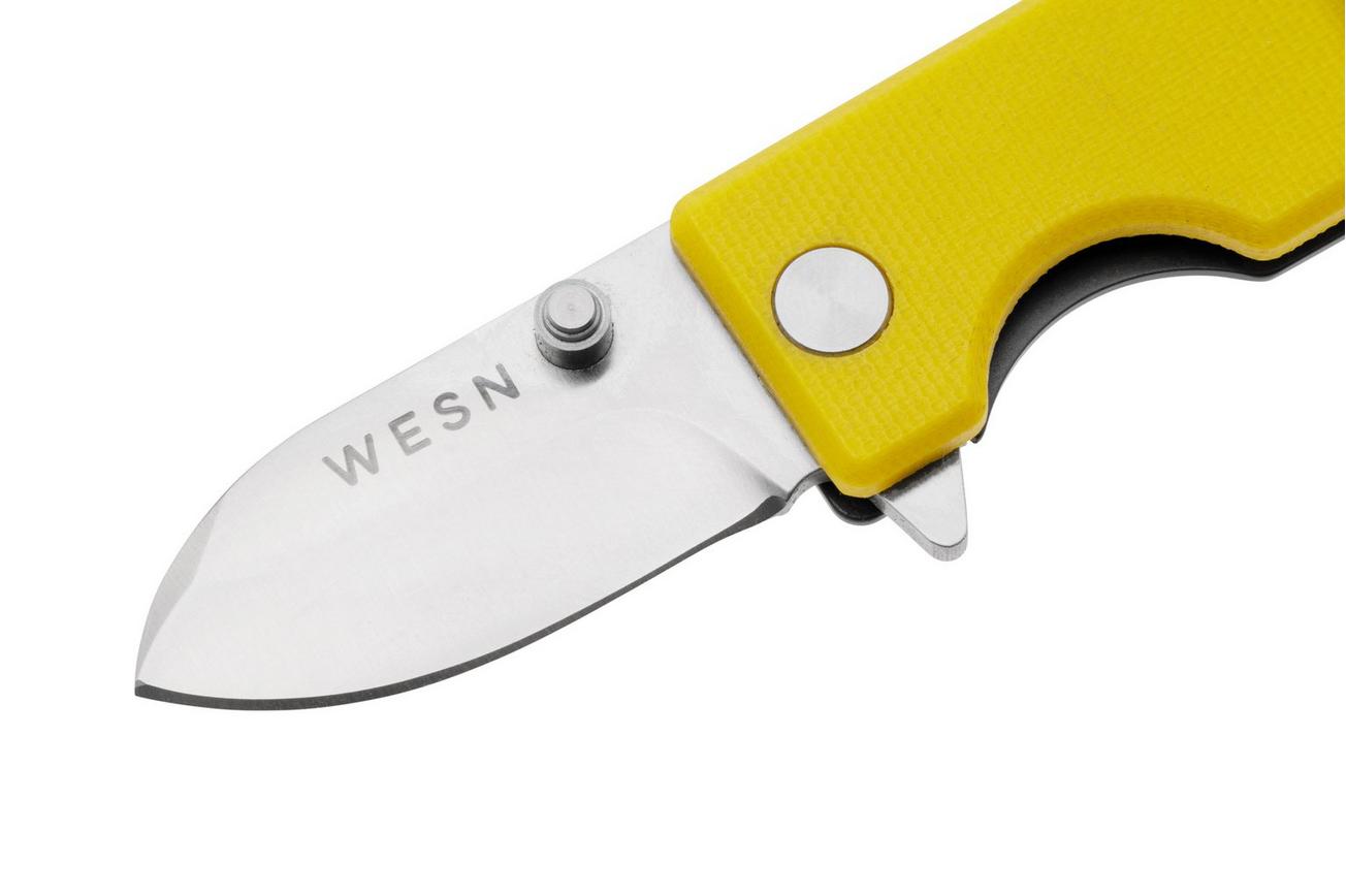 WESN Microblade SN01-6, D2, Mustard G10, Titanium, zakmes