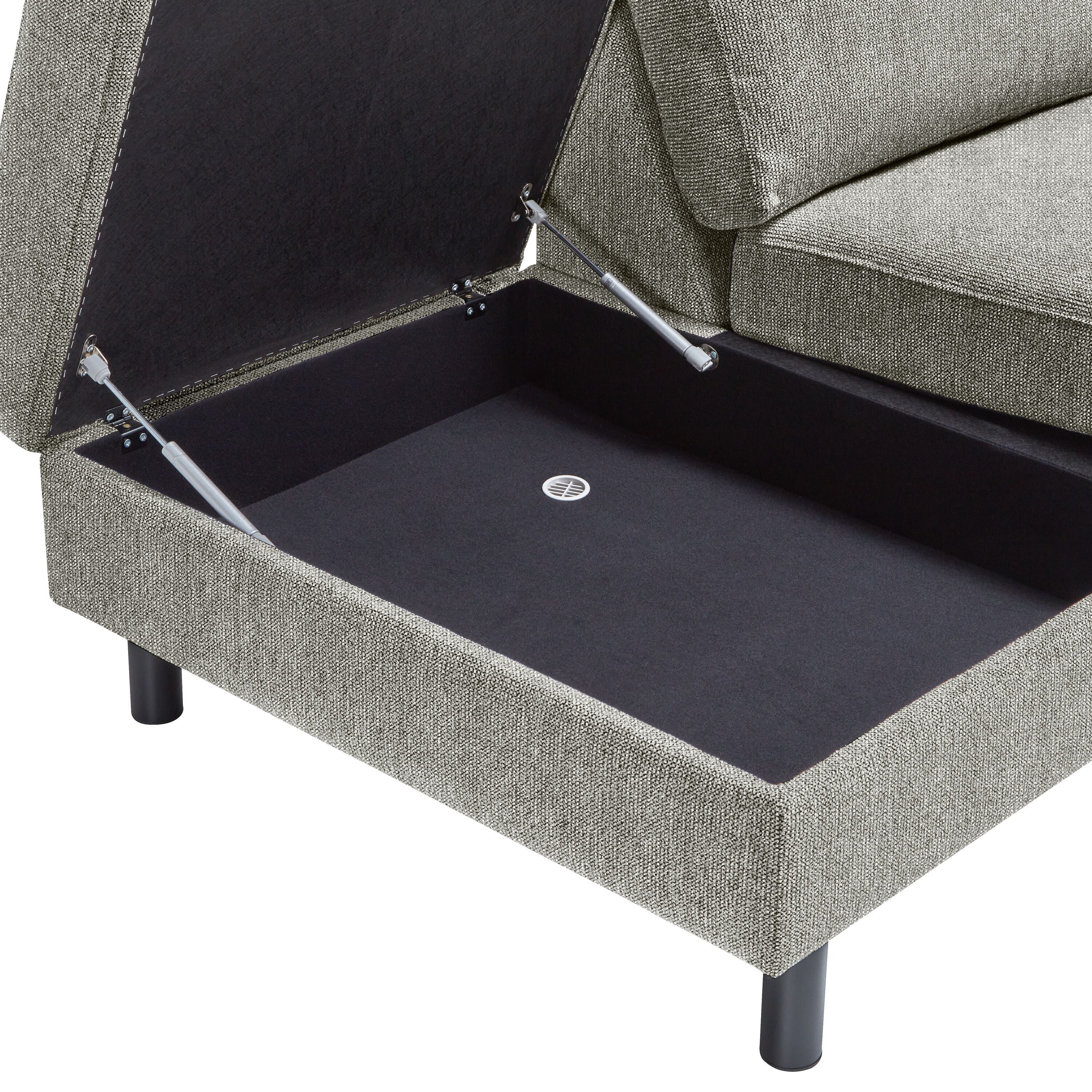 DIENER Ecksofa - Grau / B: 277.0 cm x T: 225.0 cm x H: 81.0 cm