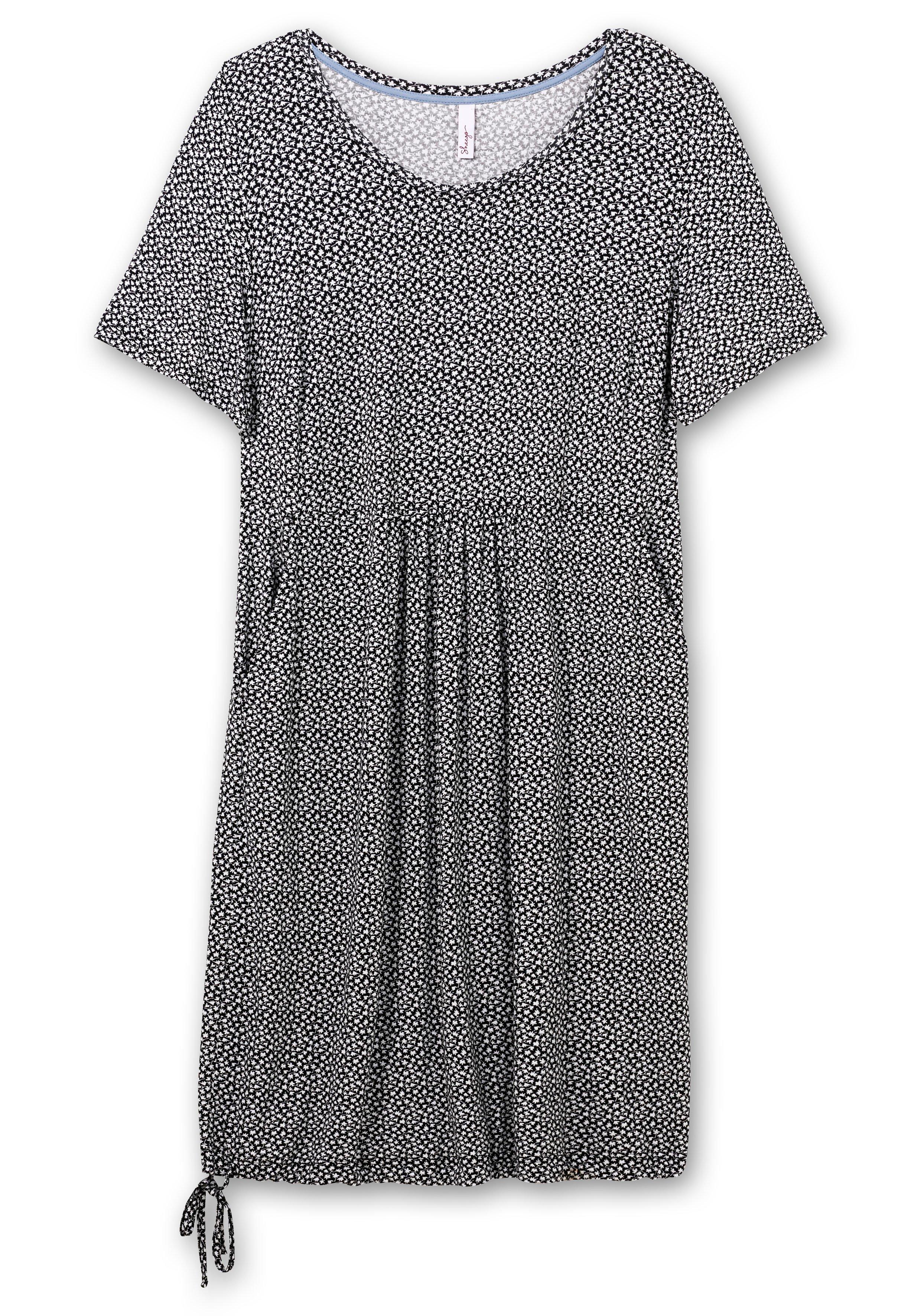 Jerseykleid mit Minimalprint und Saum-Tunnelzug