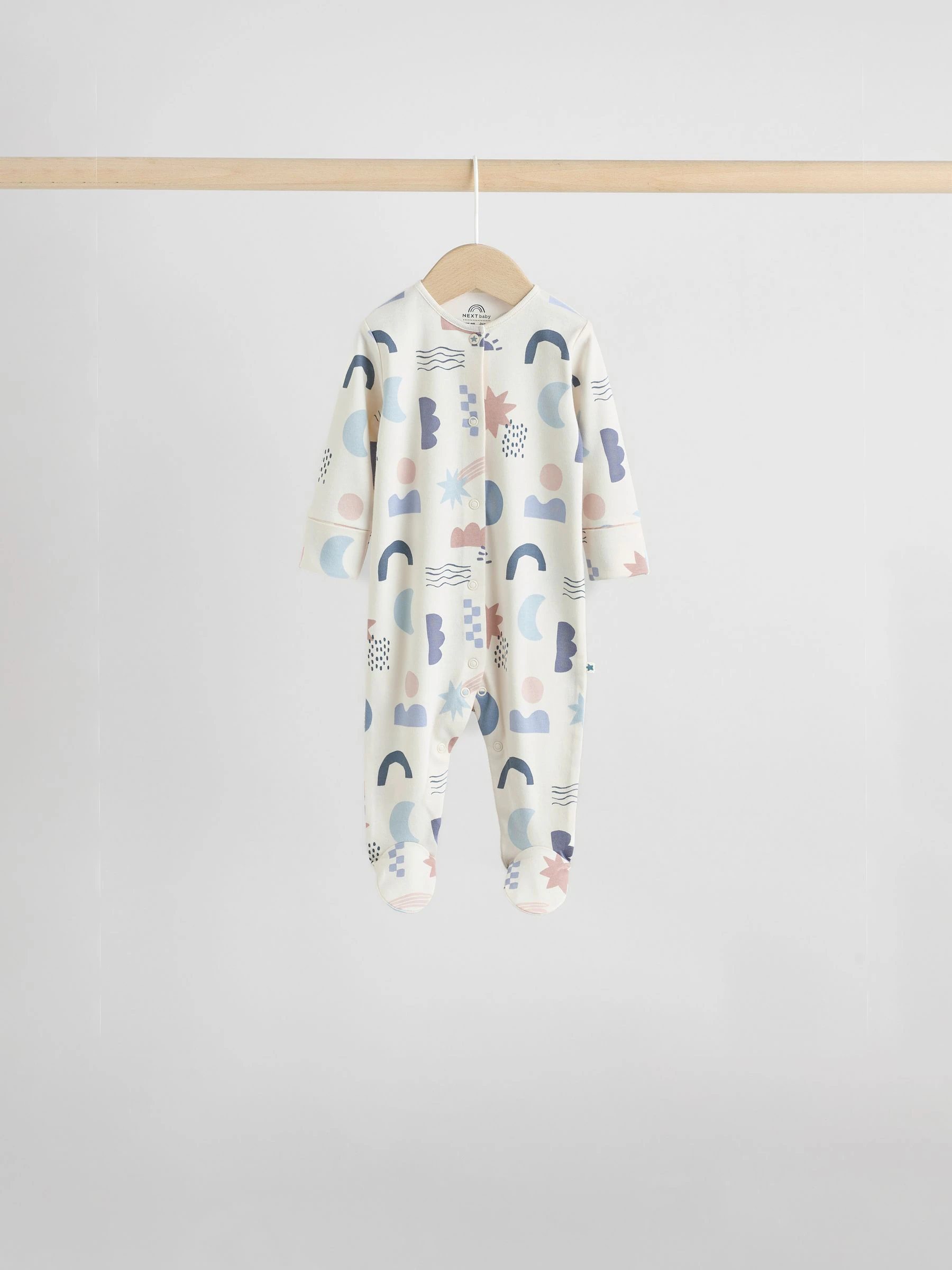 Blauw - Baby Popper Sleepsuits 7 Pack (0mths-2yrs)