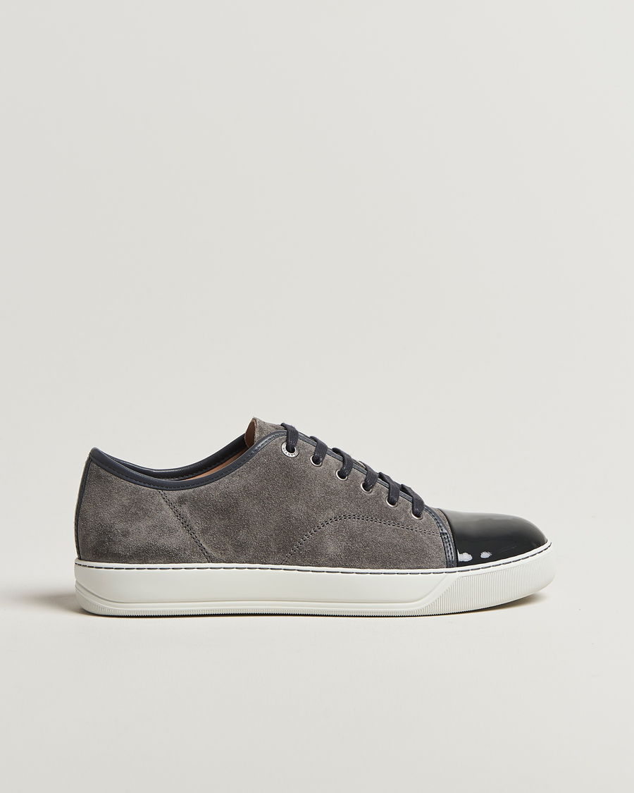 Lanvin DBB1 Patent Cap Toe Sneaker Dark Grey