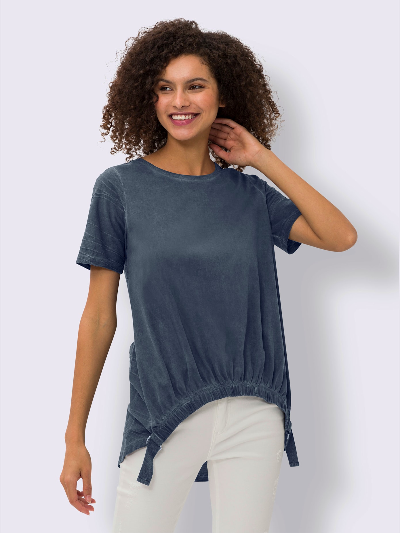 T-shirt long bride décorative à la ceinture