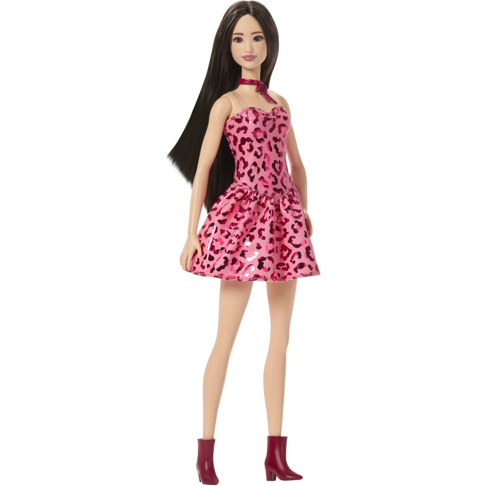 Køb Barbie® Mode Dukke Lyserød Leopard Brunette