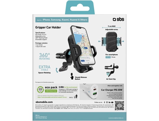 SBS - Support smartphone de voiture avec fixation extra-forte