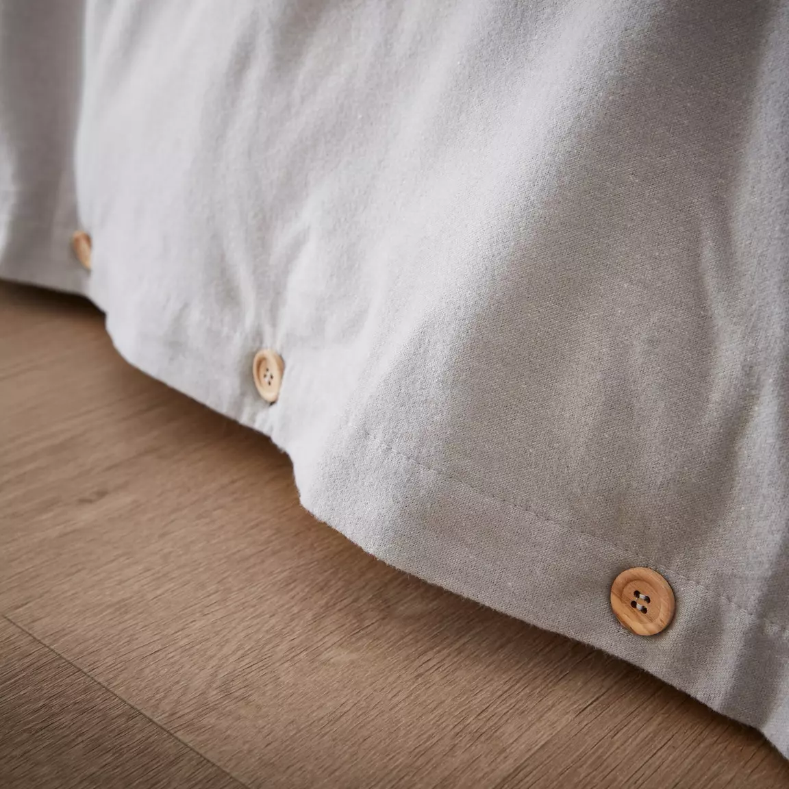 Housse de couette flanelle de coton (200 x 200 cm) Théa Gris clair