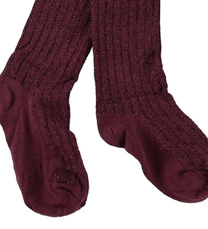 Melton Strumpfhosen - Bambus - Lila m. Glitter