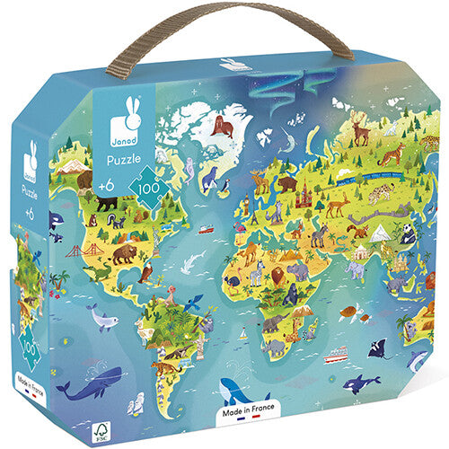 Janod puzzel de wereld - 100st