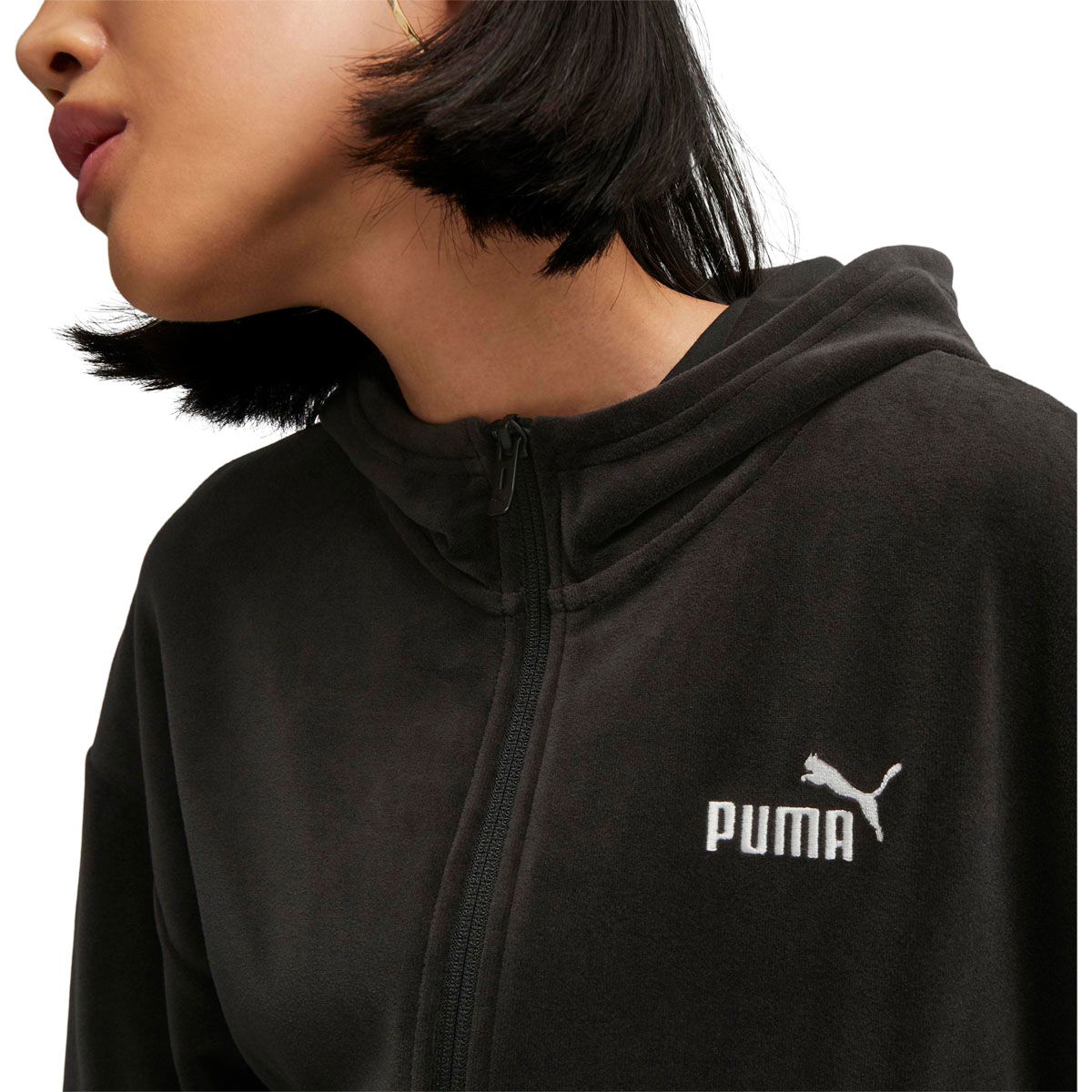 Puma Essential Elevated Velour Full Zip Hættetrøje Dame