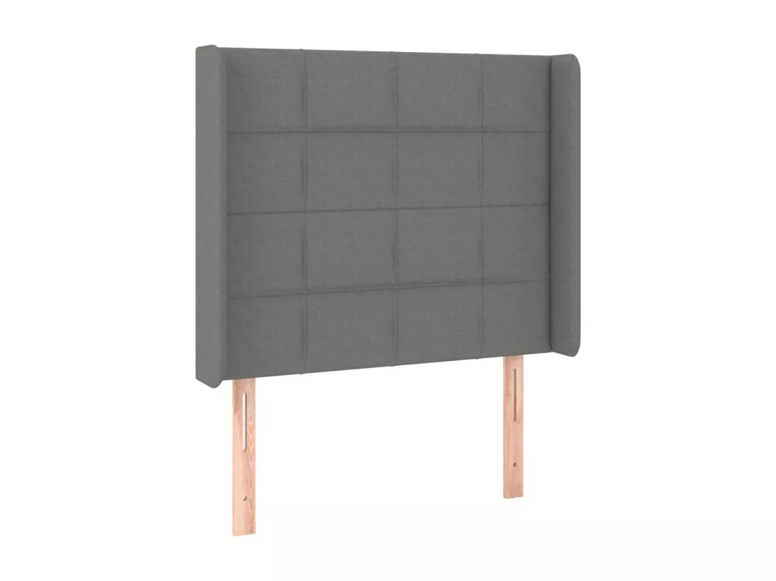 Sommier tapissier avec matelas et LED Gris foncé 90x190cm Tissu
