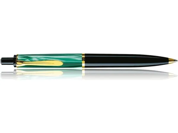 Pelikan K200, Sort, Guld, Grøn, Indbygget påfyldningssystem, Resin, Italic spids, Rustfrit stål, Ambidextrous