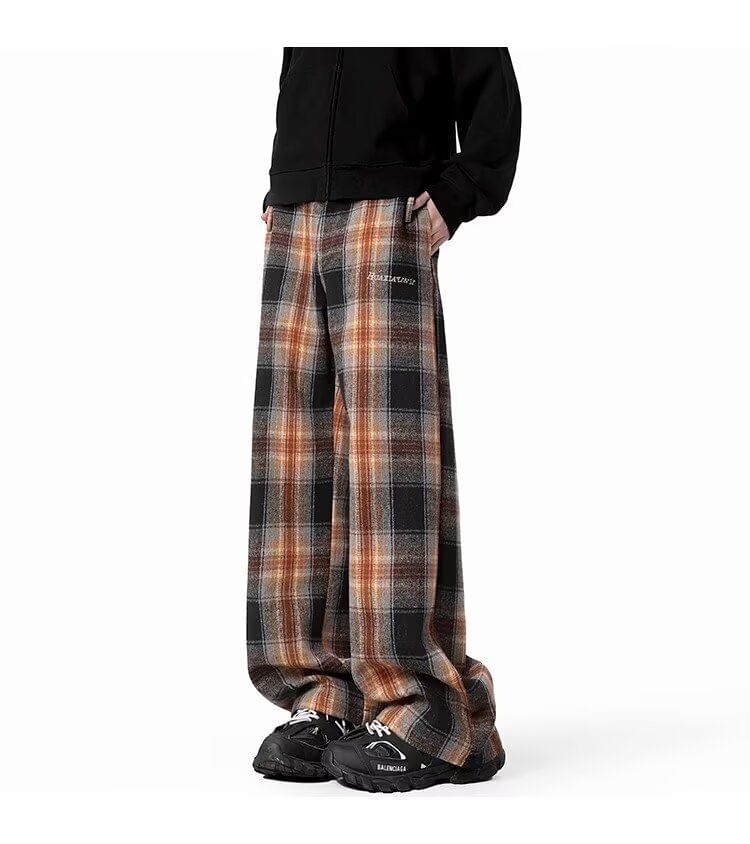 Nikoflin - Geruite broek met rechte pijpen en gemiddelde taille