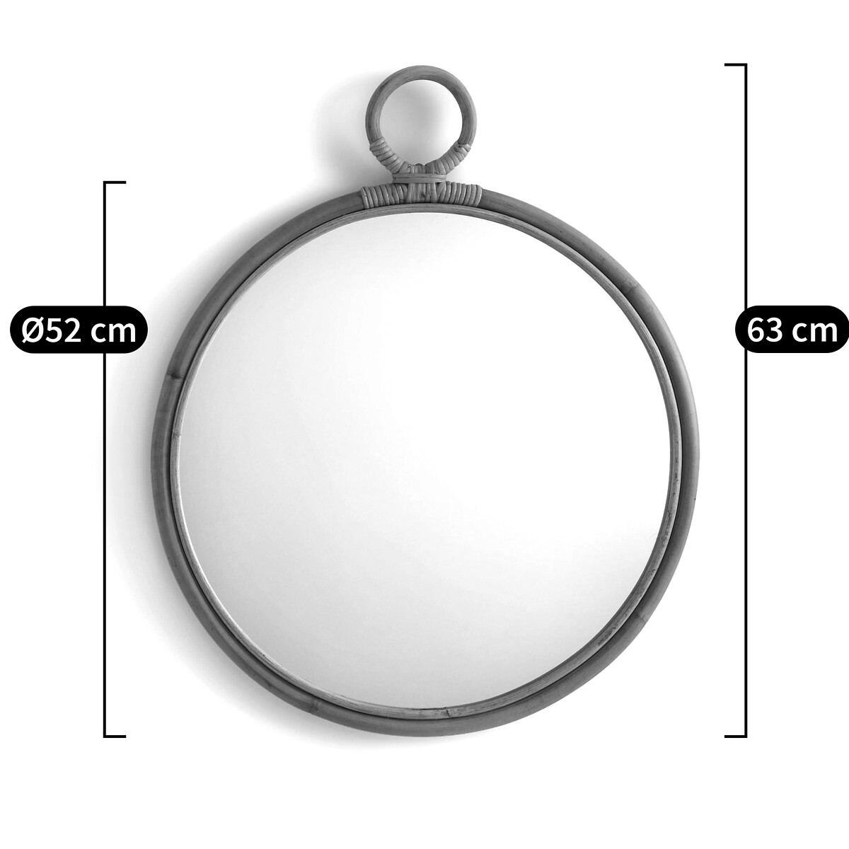 LA REDOUTE INTERIEURS<br>Espelho redondo de rattan Ø52 cm, Nogu