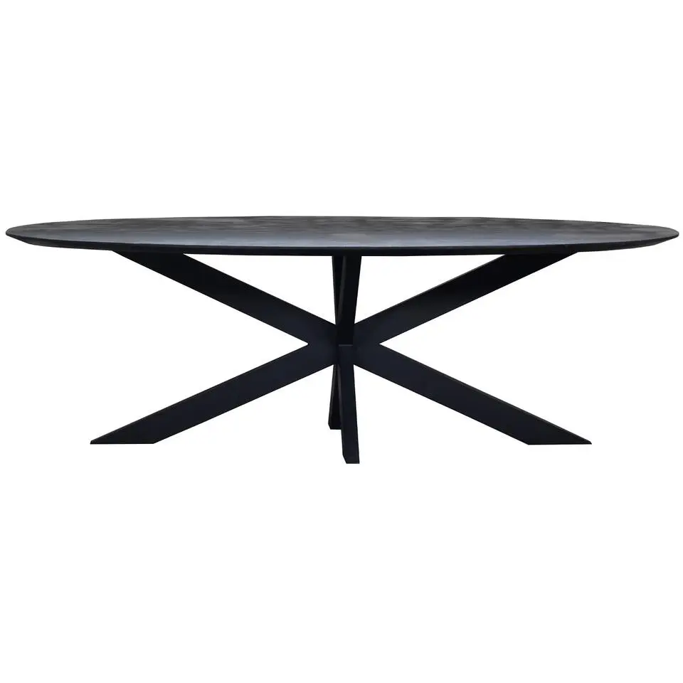 Eettafel Zwart Mangohout - 200x100x78cm - Diamond