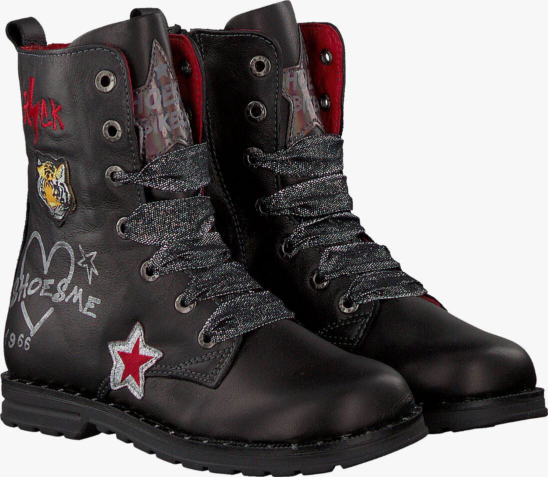 SHOESME zwarte shoesme veterboots de9w095