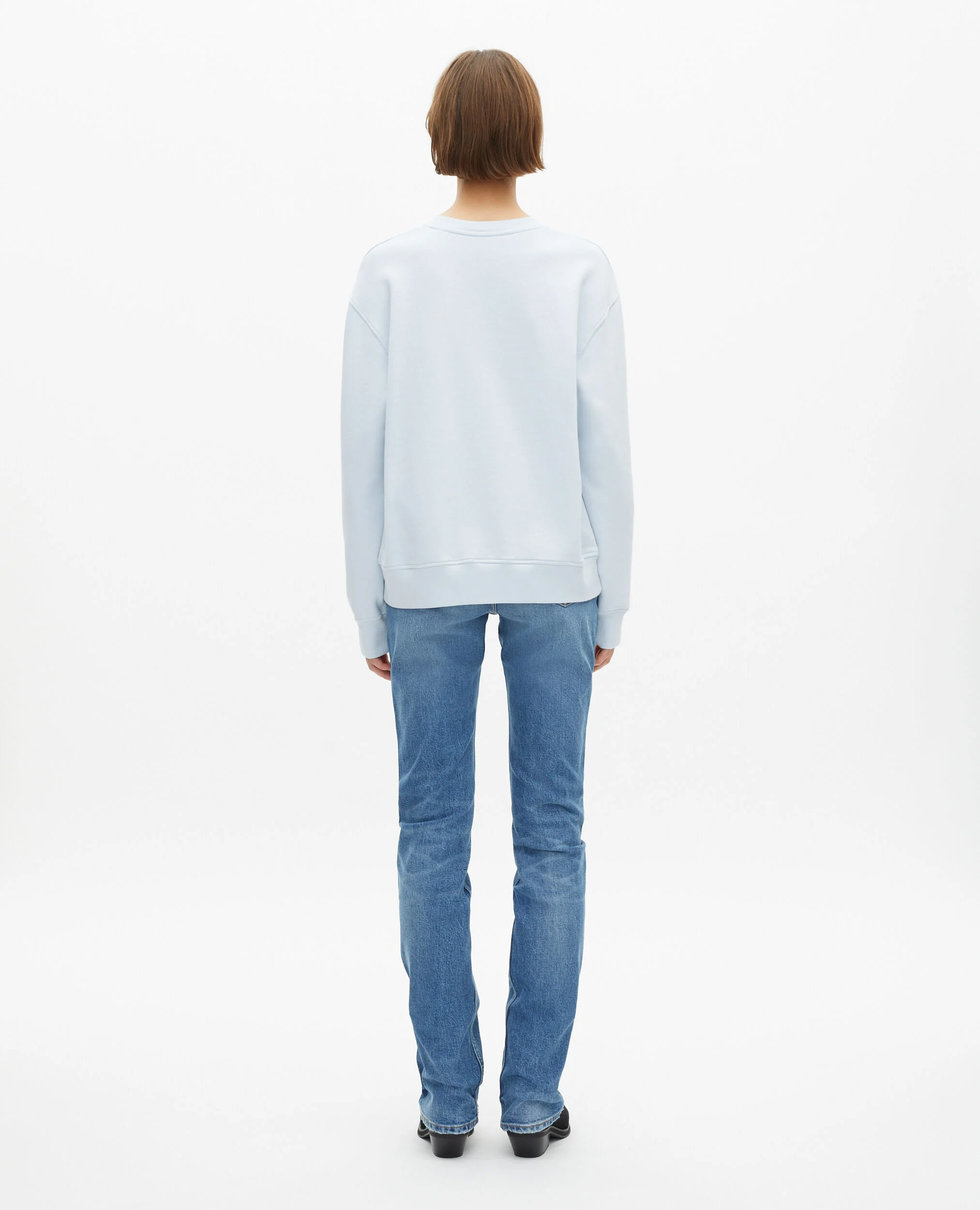 Sweatshirt avec sérigraphie bleu clair