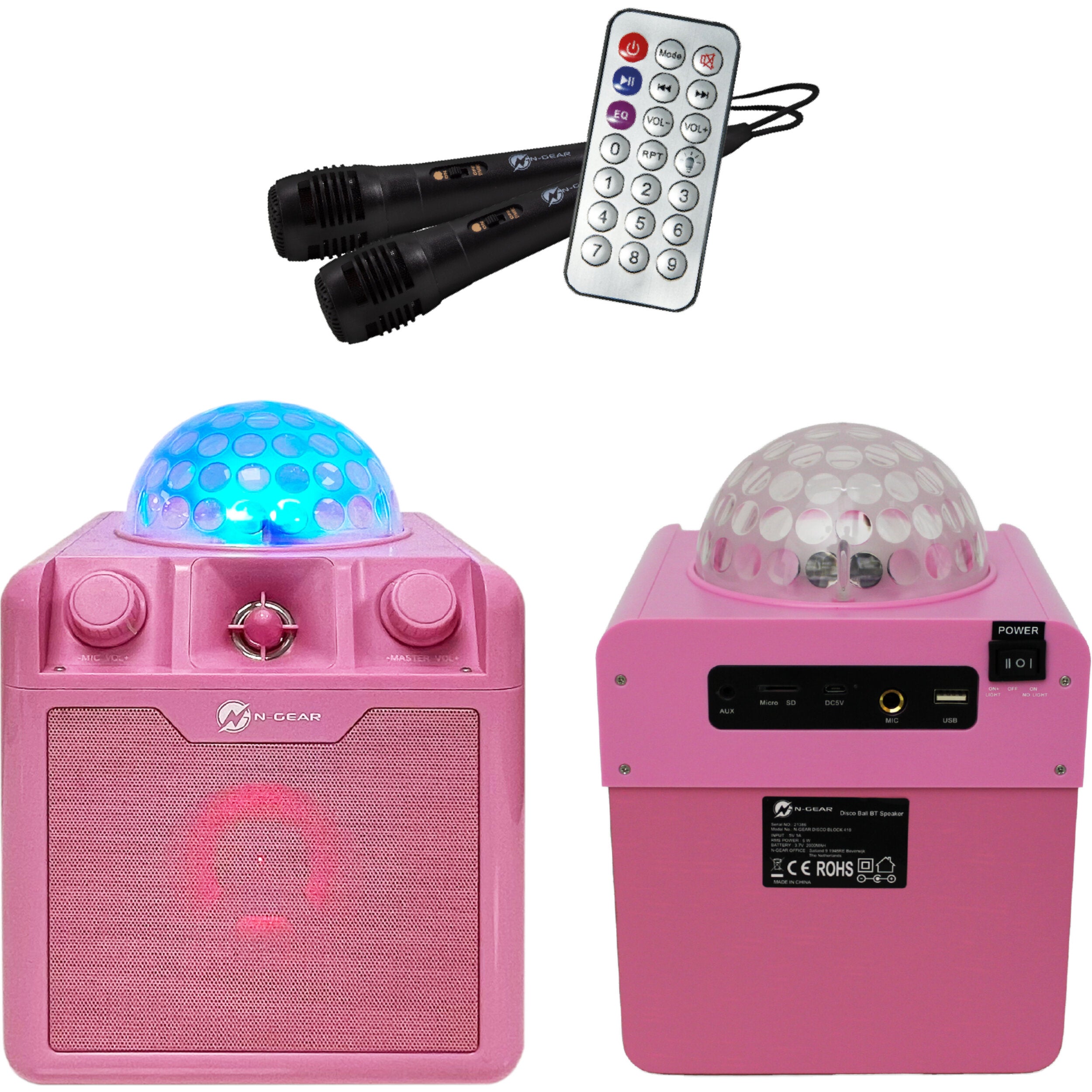N-Gear Disco Block 410 Pink mobiele Disco/Karaoke speaker