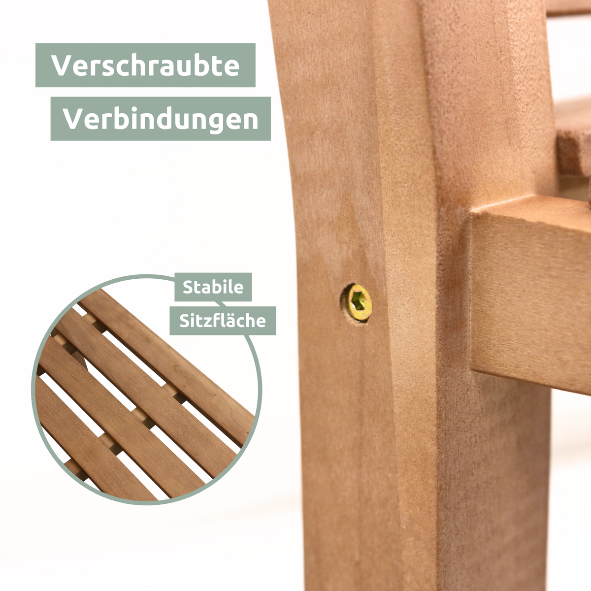 holz4home houten tuinbank met beschermhoes en tuinhandschoenen, 120cm