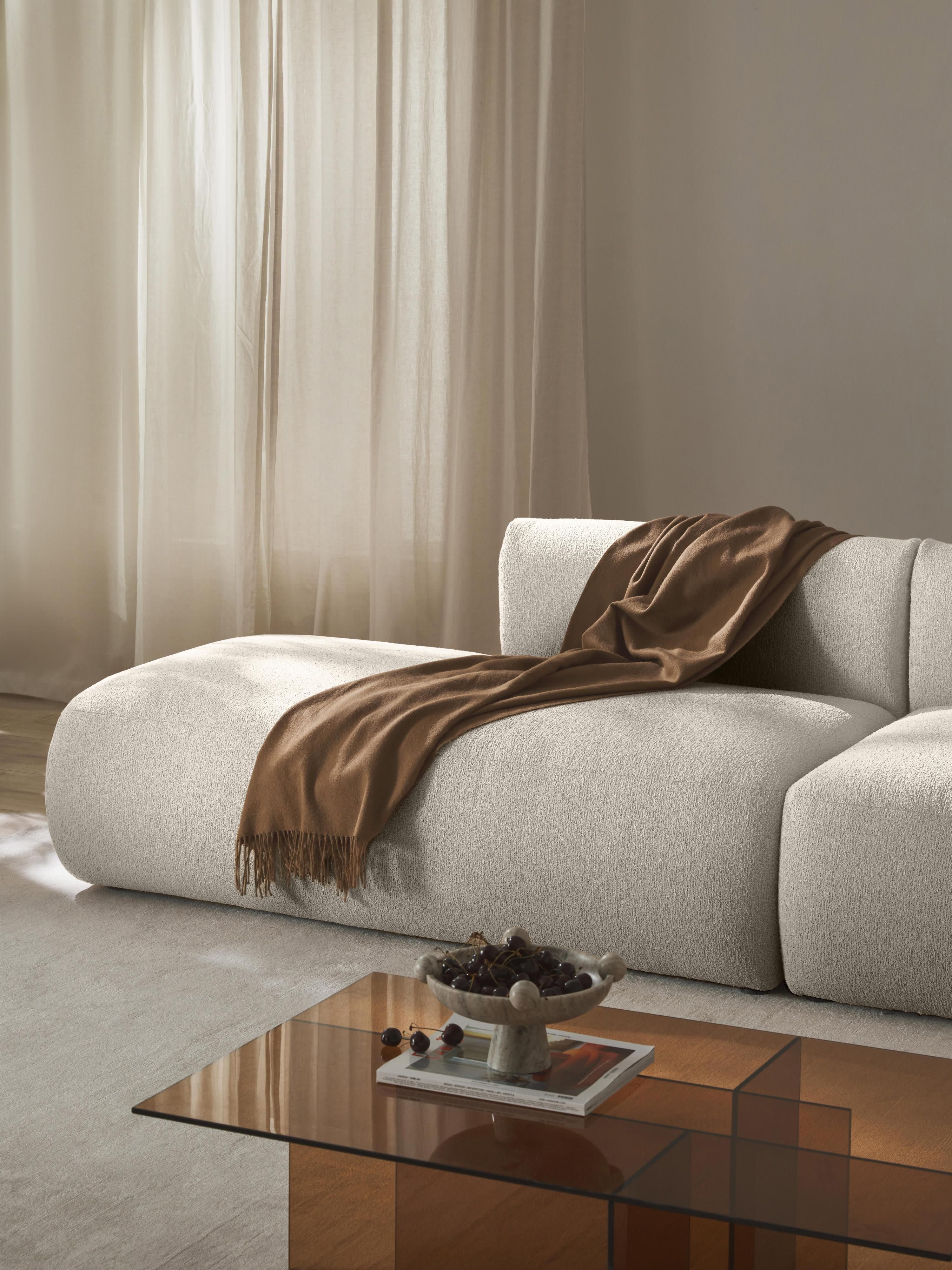 Modulaire XL chaise longue Sofia van bouclé stof