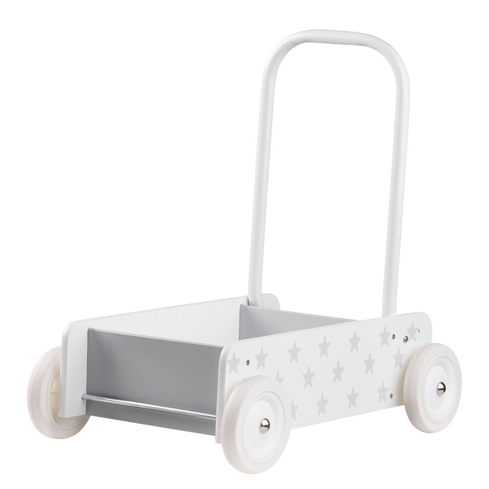 Kids Concept Kids Concept 412631 Lauflernwagen Holz mit Bremse Star weiß / grau m. Bremse