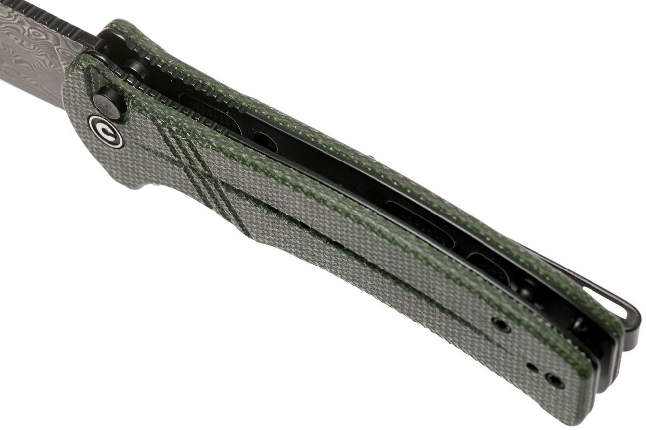 Civivi Cogent C20038D-DS1 Damascus Plain Edge, Green Micarta zakmes