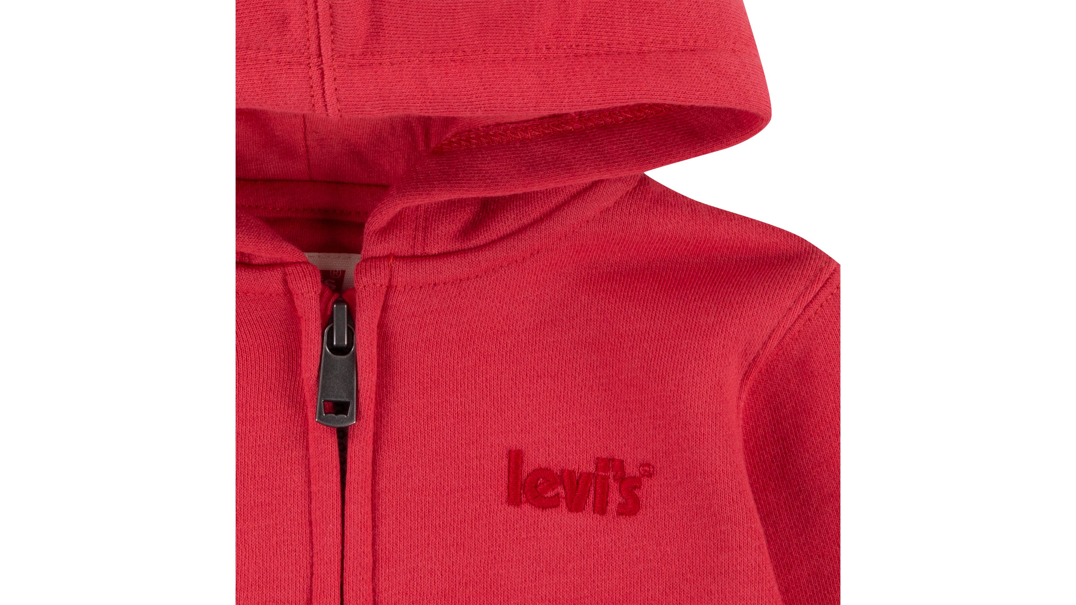 Sweat à capuche zip intégral logo - Chrysanthemum - Rouge