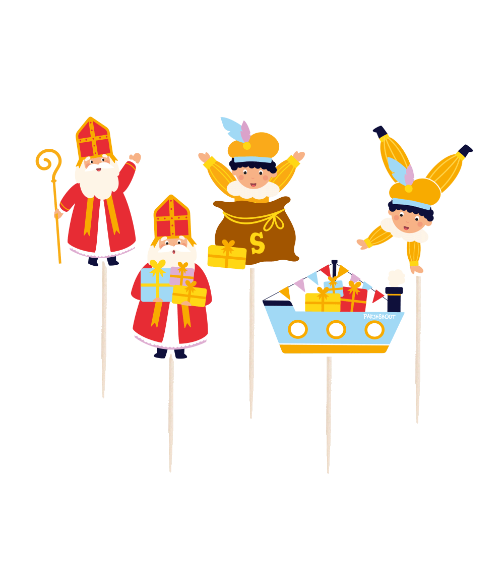Sinterklaas Cocktailprikkers 6,5cm 16st