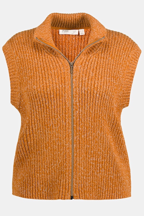 Weste, Stehkragen, 2-Wege-Zipper, ärmellos, Biobaumwolle