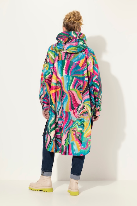 Funktions-Regencape, Unisex, Print, Kapuze
