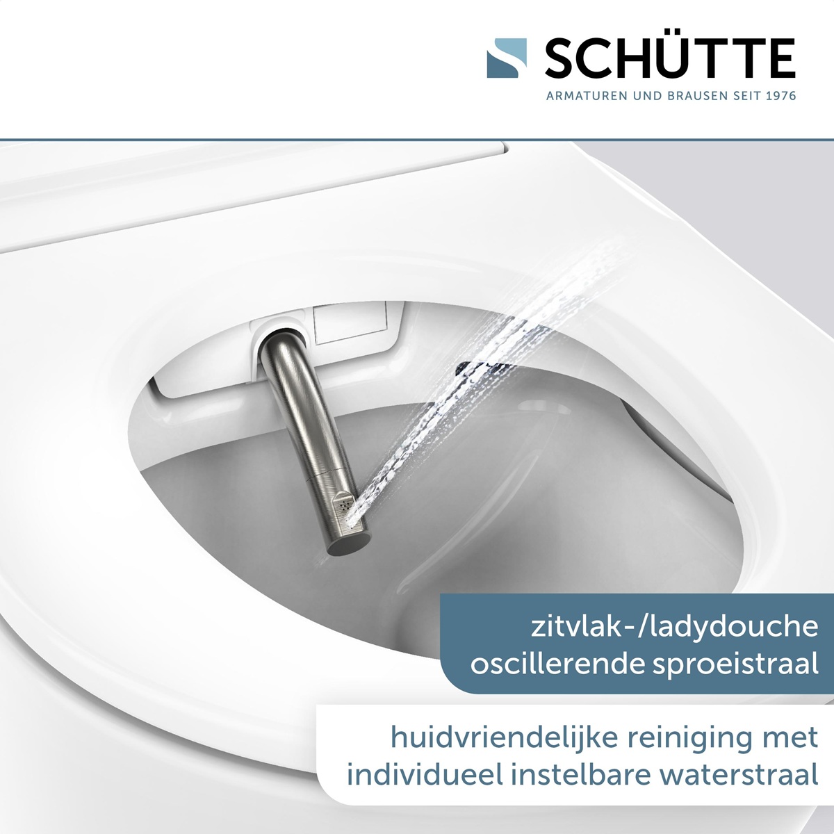 Schutte Cesari Premium randloze douche wc met Slim toiletzitting wit glans