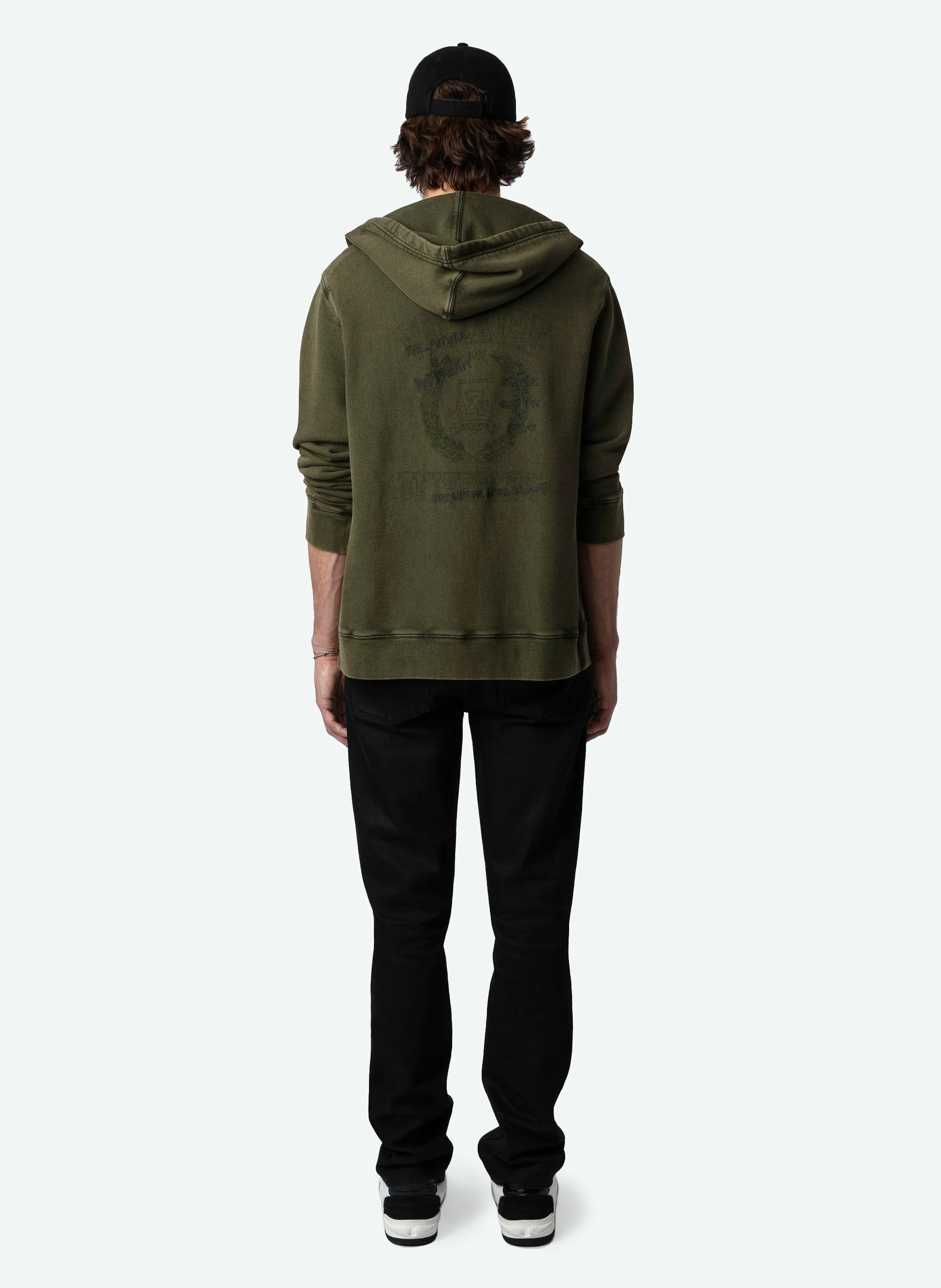SONNY - Sweat à capuche droit en coton bio | Vert
