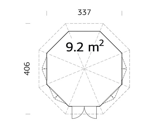 Paviljoen Veronica 4 Ø 337 cm naturel