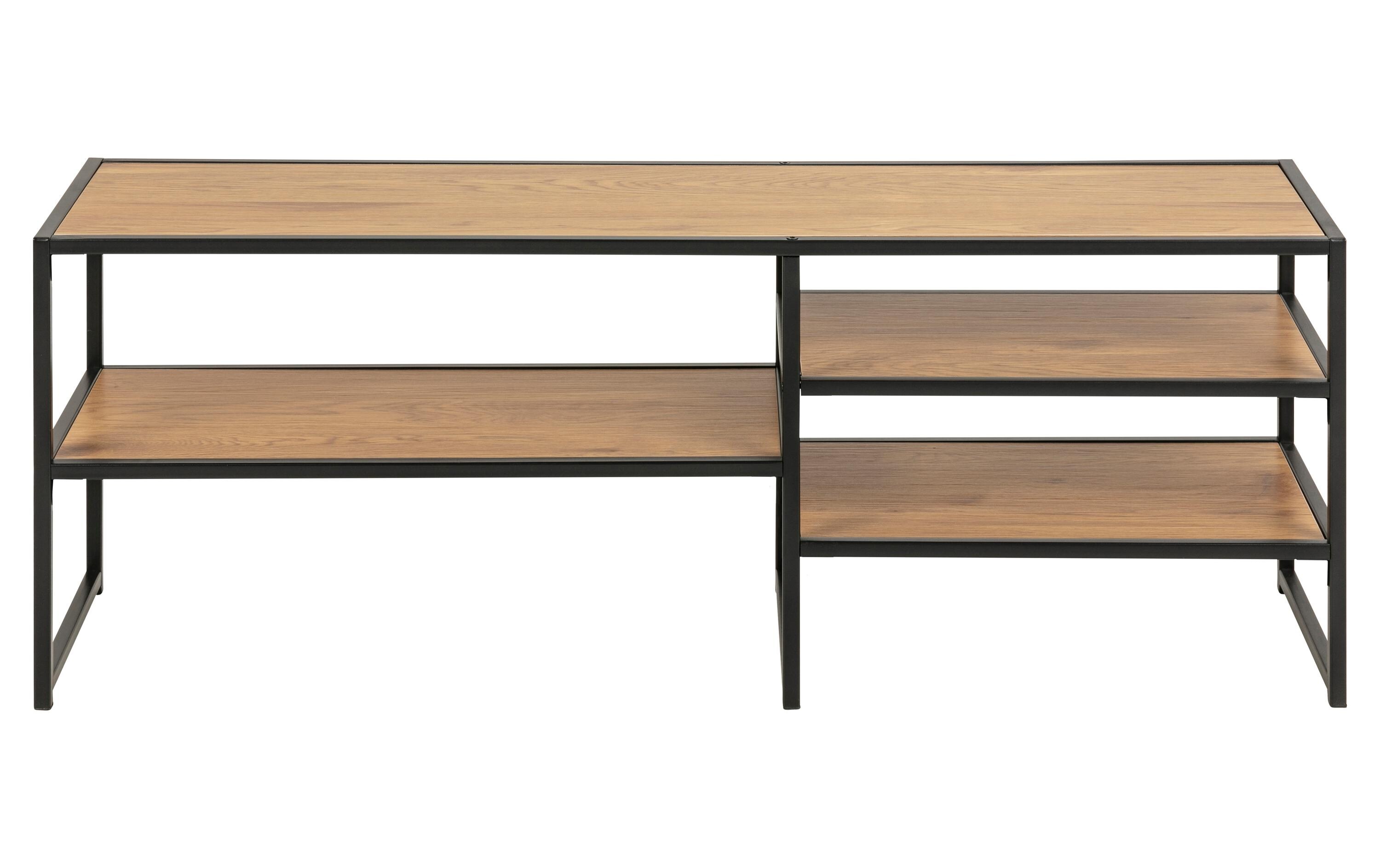 TV-Möbel Seaford 120 x 33 x 46 cm, Nature/Schwarz<br>TV-Kommode